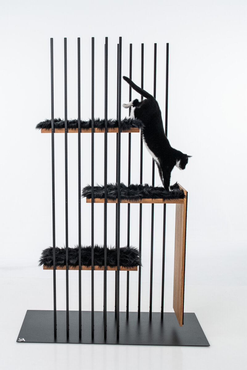 Arbre à chat Noir Design Luxe | LOZAMO MS210