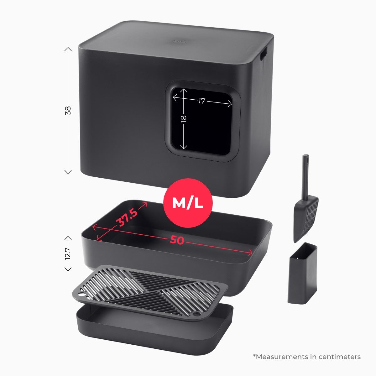 Bac à litière pour Chat avec tamis | Hoopo® - Dome Plus