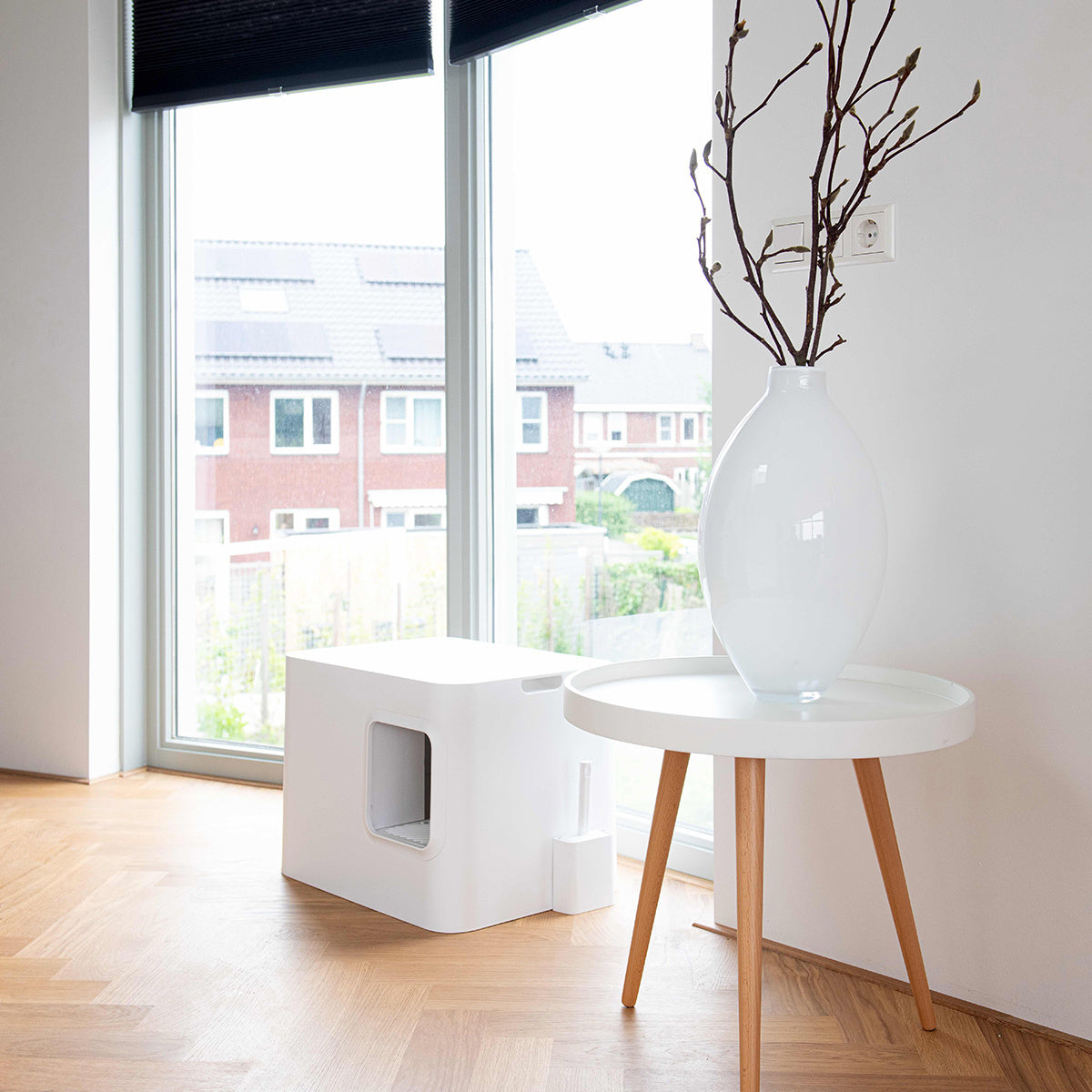 Bac à litière Design pour Chat | Hoopo® - Dome Blanc