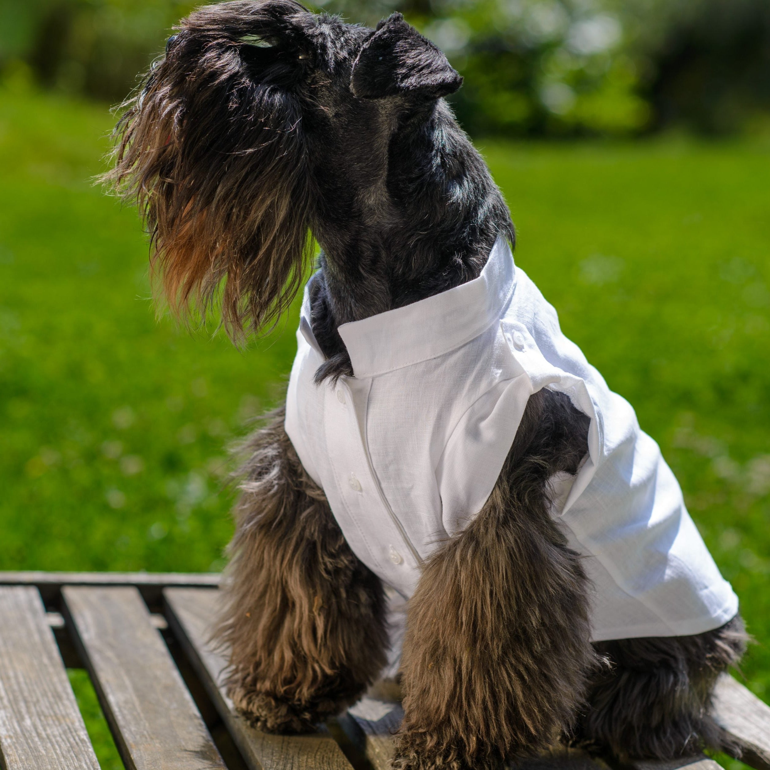 WHITE LINEN-SHIRT