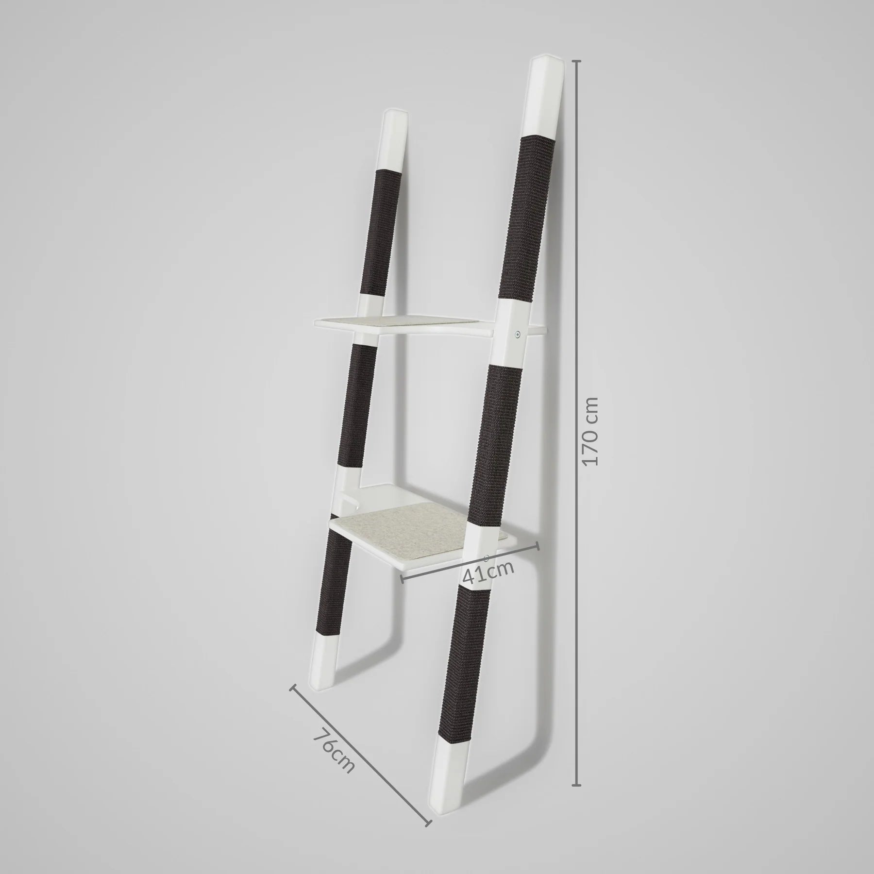 H-Tree Studio H2 Kratzbaum en bois laqué blanc avec sisal naturel