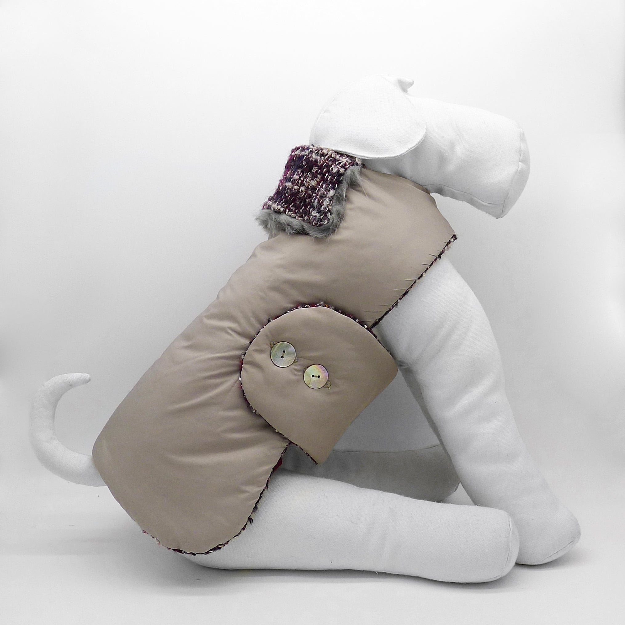 Manteau pour Chien en Cachemire sur mesure Réversible | BLACK TWEED