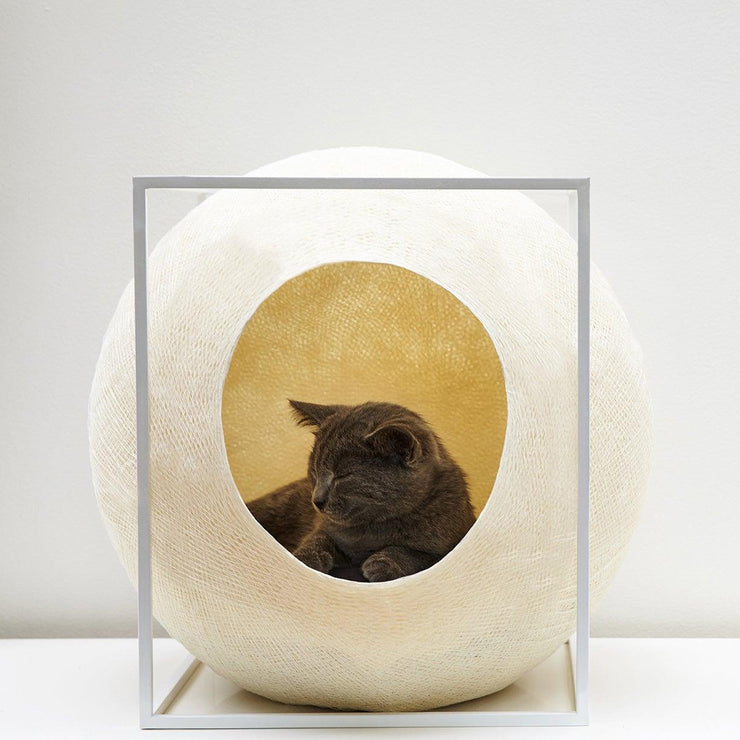 Cocon pour Chat Design - CUBE Acier Blanc
