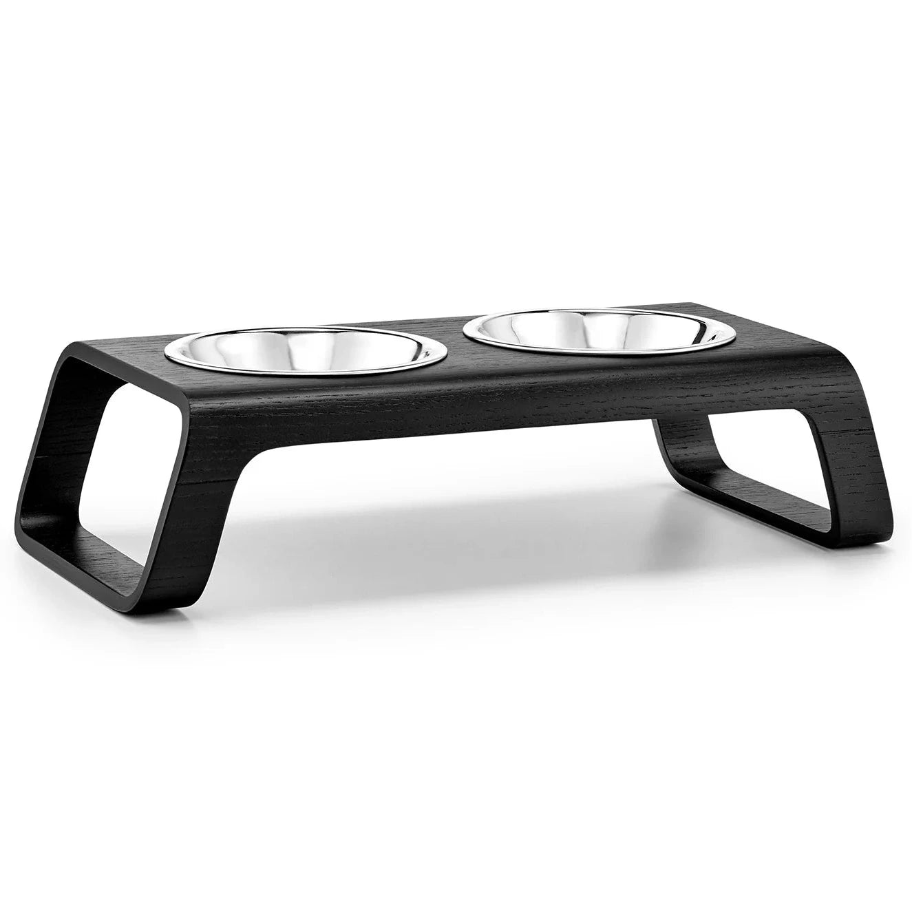 Desco – Gamelle design en bois et acier inoxydable pour chat