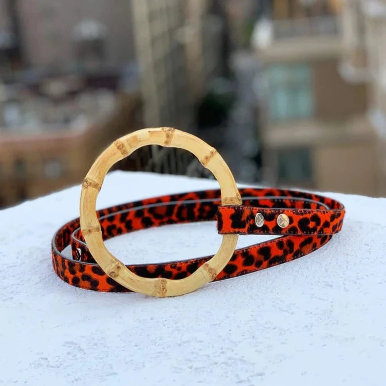 Laisse pour Chien de Luxe - Cuir Italien | Motif Léopard