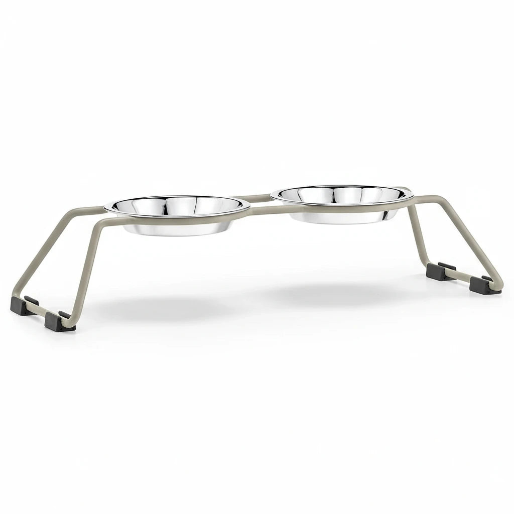 Cena – Gamelle double design en métal et inox pour chat