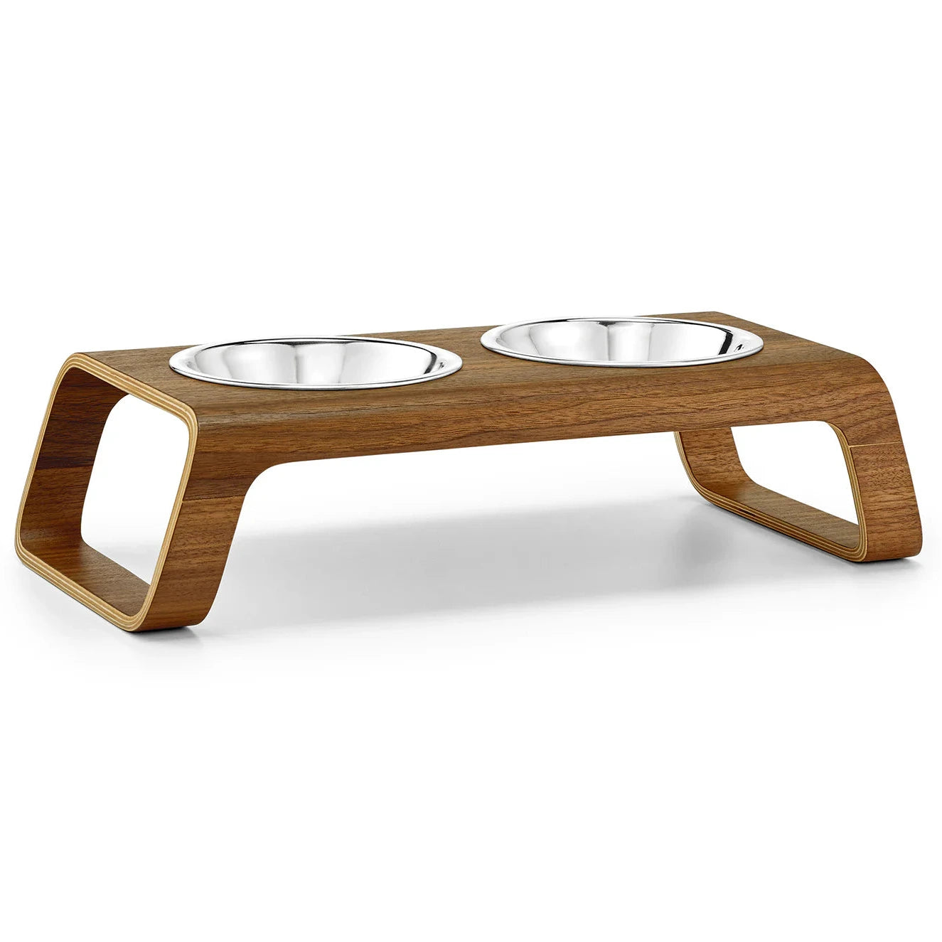 Desco – Gamelle design en bois et acier inoxydable pour chat