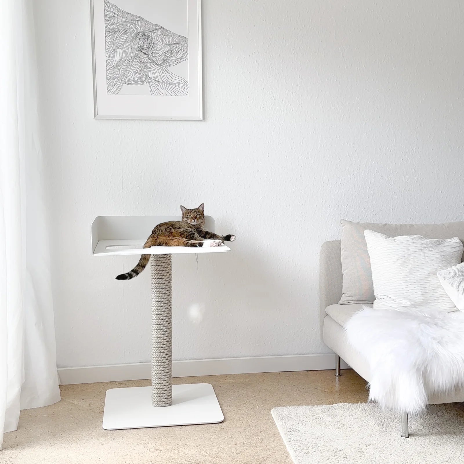 Arbre à Chat Design MS 520 – Blanc – Élégance Minimaliste